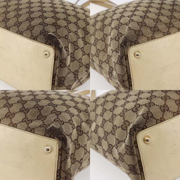 GUCCI GG Canvas Tote Bag Beige Gold - Picture 10 of 12